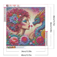 Load image into Gallery viewer, Girl And Dragon 40*40CM(Canvas) Full Round Drill Diamond Painting