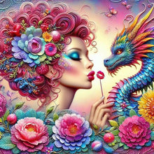 Load image into Gallery viewer, Girl And Dragon 40*40CM(Canvas) Full Round Drill Diamond Painting