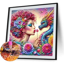 Load image into Gallery viewer, Girl And Dragon 40*40CM(Canvas) Full Round Drill Diamond Painting