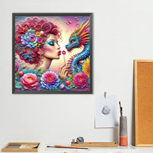 Load image into Gallery viewer, Girl And Dragon 40*40CM(Canvas) Full Round Drill Diamond Painting