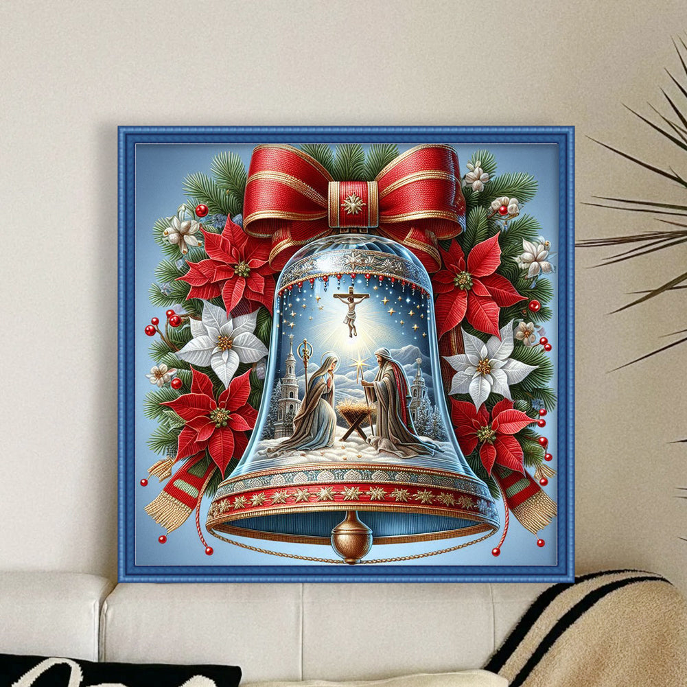 Jesus With Bells - Full 14CT Stamped Cross Stitch 40x40CM - Huacan