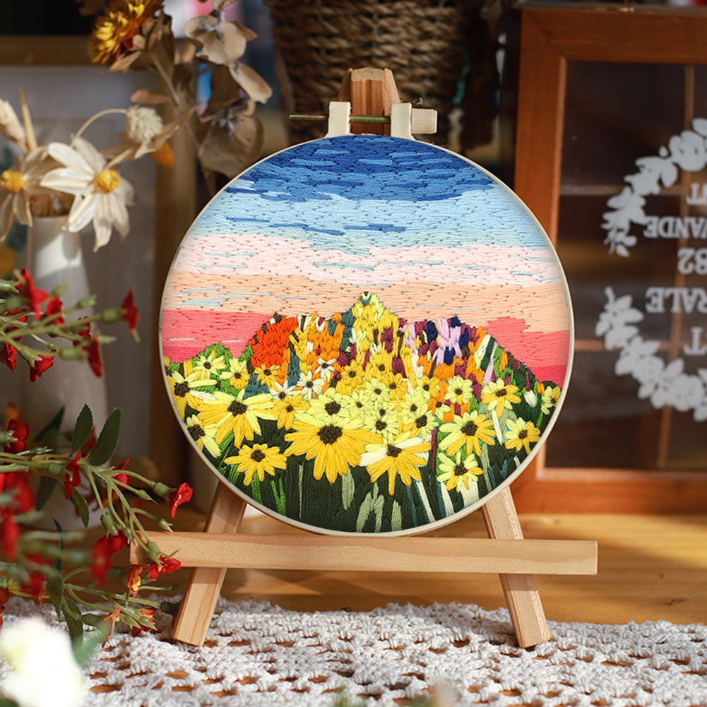 Harvest In Autumn - DIY Embroidery Cross Stitch Kit with Pattern Cotton Threads Needles Hoop 30x30CM/11.81x11.81in