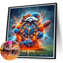 Load image into Gallery viewer, Denver Broncos Team Clock 40*40CM(Canvas) Full Round Drill Diamond Painting