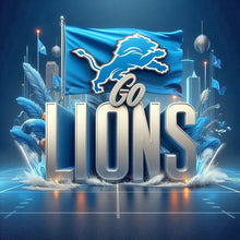 Load image into Gallery viewer, Detroit Lions Flag 40*40CM(Canvas) Full Round Drill Diamond Painting
