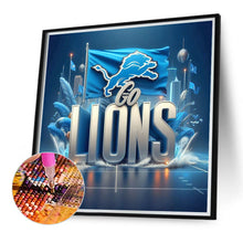 Load image into Gallery viewer, Detroit Lions Flag 40*40CM(Canvas) Full Round Drill Diamond Painting