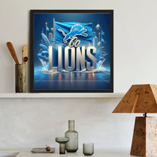 Load image into Gallery viewer, Detroit Lions Team Flag 40*40CM(Canvas) Full Round Drill Diamond Painting