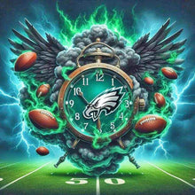 Load image into Gallery viewer, Philadelphia Eagles Clock Team 40*40CM(Canvas) Full Round Drill Diamond Painting