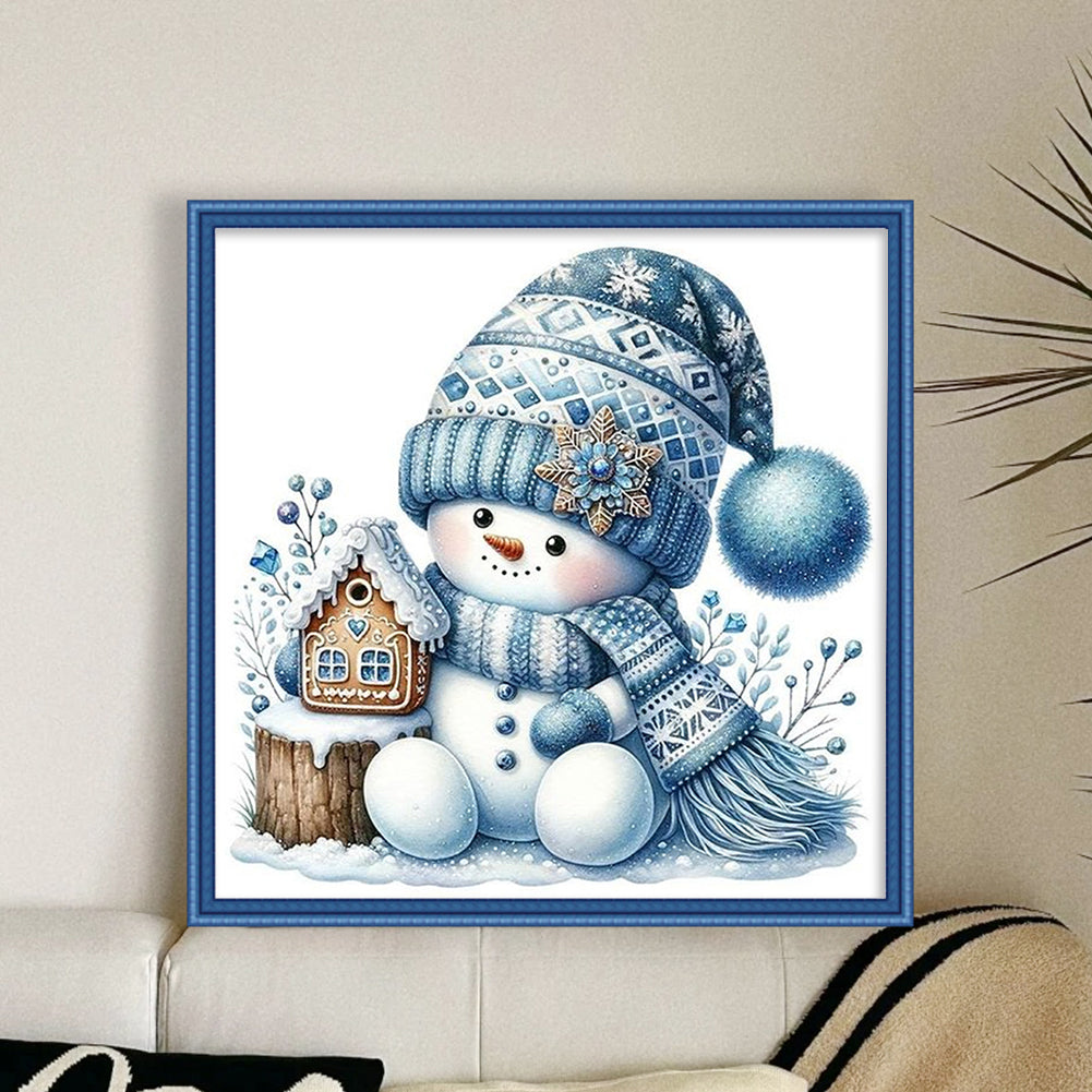 Snowman - Full 11CT Counted Cross Stitch 40x40CM - Yishu