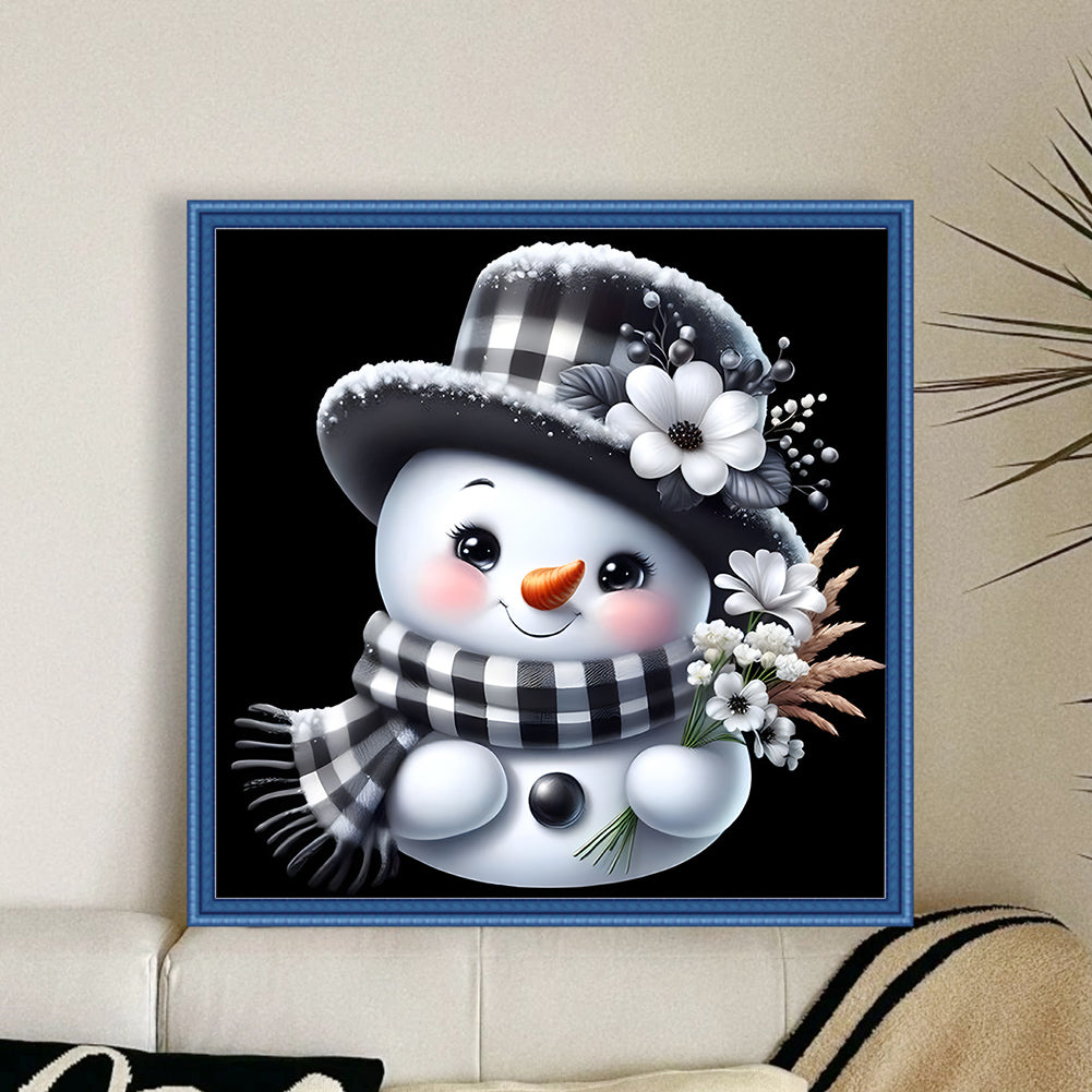 Cute Snowman - Full 11CT Counted Cross Stitch 45x45CM - Yishu