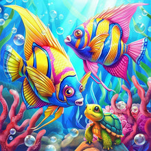 Load image into Gallery viewer, Butterfly Fish 40*40CM(Canvas) Full Round Drill Diamond Painting