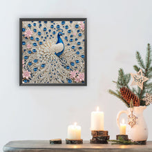 Load image into Gallery viewer, White Peacock 30*30CM(Canvas) Partial Special Shaped Drill Diamond Painting