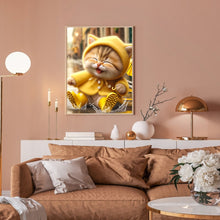 Load image into Gallery viewer, Yellow Raincoat Cat 30*40CM(Canvas) Full Round Drill Diamond Painting