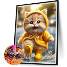 Load image into Gallery viewer, Yellow Raincoat Cat 30*40CM(Canvas) Full Round Drill Diamond Painting