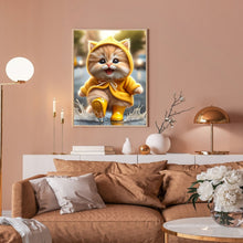 Load image into Gallery viewer, Yellow Raincoat Cat 30*40CM(Canvas) Full Round Drill Diamond Painting