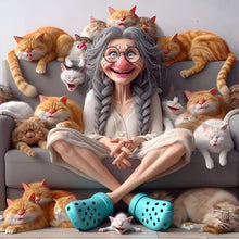 Load image into Gallery viewer, Cute Grandma 40*40CM(Canvas) Full Round Drill Diamond Painting