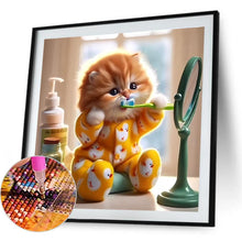 Load image into Gallery viewer, Cute Cat 30*30CM(Canvas) Full Round Drill Diamond Painting
