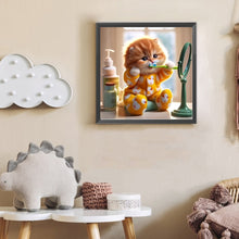 Load image into Gallery viewer, Cute Cat 30*30CM(Canvas) Full Round Drill Diamond Painting