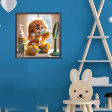 Load image into Gallery viewer, Cute Cat 30*30CM(Canvas) Full Round Drill Diamond Painting