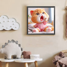 Load image into Gallery viewer, Cute Cat 30*30CM(Canvas) Full Round Drill Diamond Painting
