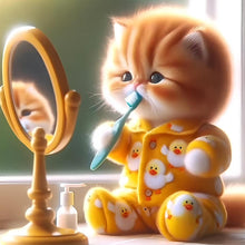 Load image into Gallery viewer, Cute Cat 30*30CM(Canvas) Full Round Drill Diamond Painting