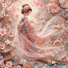 Load image into Gallery viewer, Japanese Geisha Beauty 40*40CM(Canvas) Full Round Drill Diamond Painting