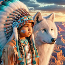 Load image into Gallery viewer, Indian Child 40*40CM(Canvas) Full Round Drill Diamond Painting