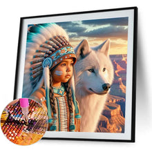 Load image into Gallery viewer, Indian Child 40*40CM(Canvas) Full Round Drill Diamond Painting