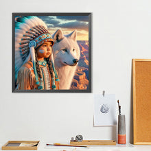 Load image into Gallery viewer, Indian Child 40*40CM(Canvas) Full Round Drill Diamond Painting