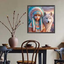 Load image into Gallery viewer, Indian Child 40*40CM(Canvas) Full Round Drill Diamond Painting