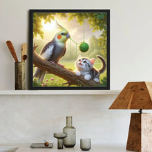 Load image into Gallery viewer, Parrot And Cat 40*40CM(Canvas) Full Round Drill Diamond Painting