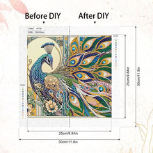 Load image into Gallery viewer, Peacock 30*30CM(Canvas) Partial Special Shaped Drill Diamond Painting