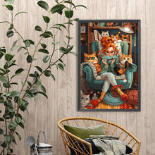 Load image into Gallery viewer, Cat And Girl 40*60CM(Canvas) Full Round Drill Diamond Painting