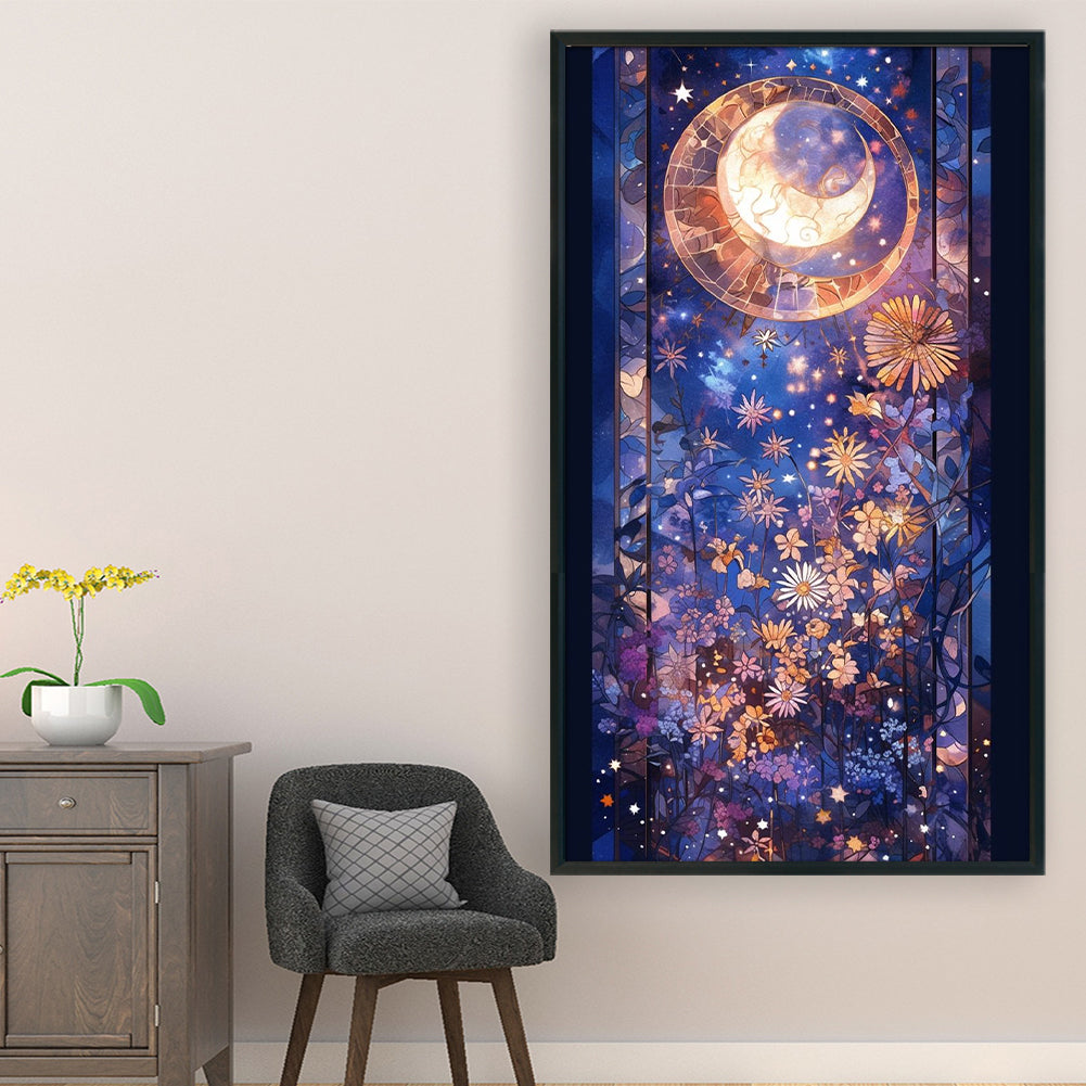 Scenery Of Sun And Moon - Full 11CT Stamped Cross Stitch 40x70CM - Huacan