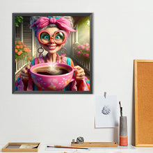 Load image into Gallery viewer, Coffee Grandma 40*40CM(Canvas) Full Round Drill Diamond Painting