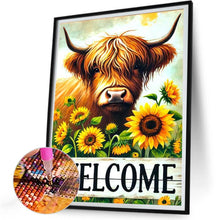 Load image into Gallery viewer, Sunflower Highland Yak 30*40CM(Canvas) Full Round Drill Diamond Painting