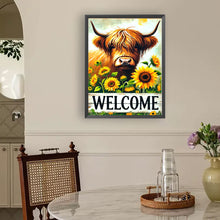 Load image into Gallery viewer, Sunflower Highland Yak 30*40CM(Canvas) Full Round Drill Diamond Painting