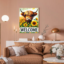 Load image into Gallery viewer, Sunflower Highland Yak 30*40CM(Canvas) Full Round Drill Diamond Painting