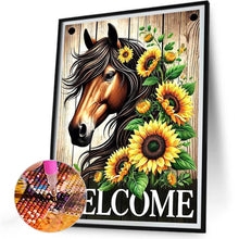 Load image into Gallery viewer, Sunflower Horse 30*40CM(Canvas) Full Round Drill Diamond Painting