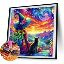 Load image into Gallery viewer, Partial AB - Witch And Black Cat 50*50CM(Picture) Full Round Drill Diamond Painting