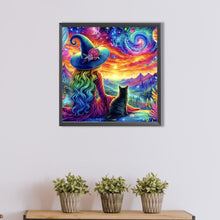 Load image into Gallery viewer, Partial AB - Witch And Black Cat 50*50CM(Picture) Full Round Drill Diamond Painting