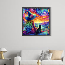 Load image into Gallery viewer, Partial AB - Witch And Black Cat 50*50CM(Picture) Full Round Drill Diamond Painting