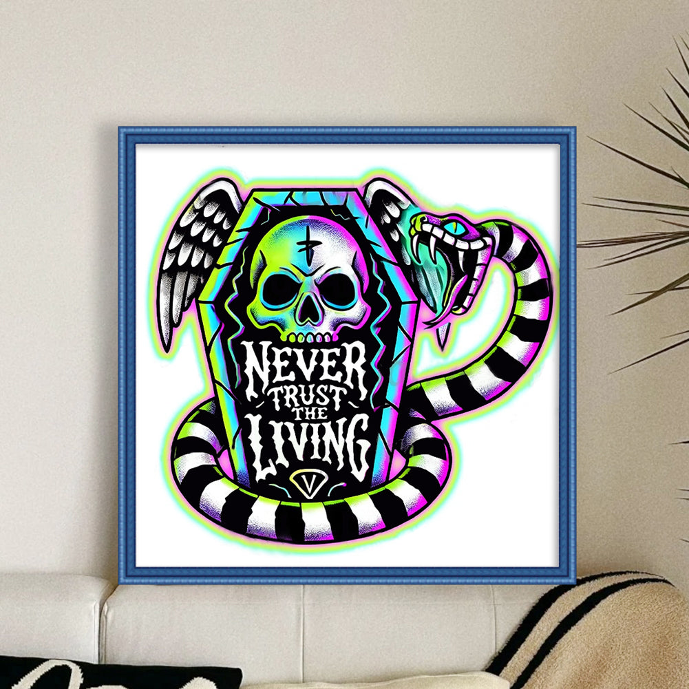 Halloween Skull - Full 11CT Stamped Cross Stitch 50x50CM - Yishu