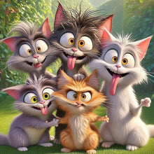 Load image into Gallery viewer, Funny Cat 40*40CM(Canvas) Full Round Drill Diamond Painting