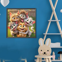 Load image into Gallery viewer, Funny Cat 40*40CM(Canvas) Full Round Drill Diamond Painting