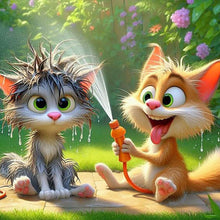 Load image into Gallery viewer, Funny Cat 40*40CM(Canvas) Full Round Drill Diamond Painting