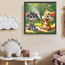 Load image into Gallery viewer, Funny Cat 40*40CM(Canvas) Full Round Drill Diamond Painting