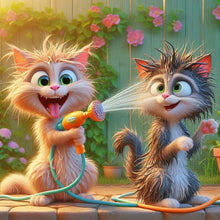 Load image into Gallery viewer, Funny Cat 40*40CM(Canvas) Full Round Drill Diamond Painting