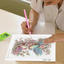 Load image into Gallery viewer, Pink Bluebird 30*30CM(Canvas) Partial Special Shaped Drill Diamond Painting
