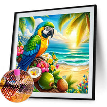 Load image into Gallery viewer, Summer Coconut Tree Macaw 30*30CM(Canvas) Full Round Drill Diamond Painting