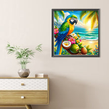 Load image into Gallery viewer, Summer Coconut Tree Macaw 30*30CM(Canvas) Full Round Drill Diamond Painting